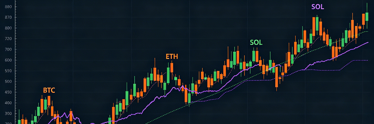 数字货币市场行情图表 - BTC/ETH/SOL实时价格走势K线图
